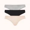 Wearlively The All-Day Thong Bundle: Heather Gray/Jet Black/Toasted Almond Categories