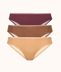 Wearlively The Nude Mesh Back Bikini Bundle: Toasted Almond/Warm Oak/Umber