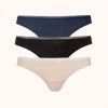 Wearlively The No Show Thong Bundle: Jet Black/Navy/Toasted Almond