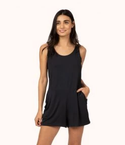 Wearlively The All-Day Lounge Romper: Jet Black