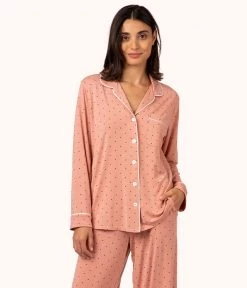 Wearlively Categories The All-Day Lounge Shirt - Print: Pepper Dot/Shell Pink