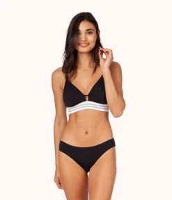 Wearlively The All-Day Stripe Bralette: Jet Black