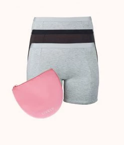 Wearlively The Boy Short Kit: Jet Black/Heather Gray