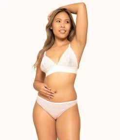 Wearlively The Cotton Thong: Coral Stripe