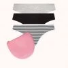 Wearlively Categories The Cotton Thong Kit: Heather Gray/Jet Black/Black/White Mini Stripe