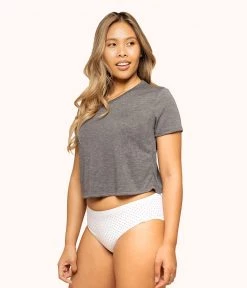 Wearlively The Cropped Tee: Charcoal Heather Grey