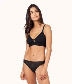 Wearlively Categories The Deco Mesh Thong: Jet Black