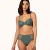 Wearlively Bras The Dot Mesh Unlined Bra: Harbor Green