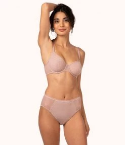 Wearlively The Dot Mesh Unlined Bra: Orchid