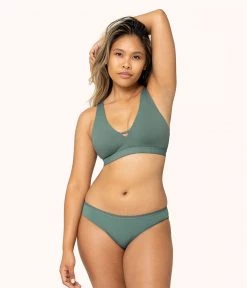 Wearlively The Eco Deep V Bralette: Harbor Green