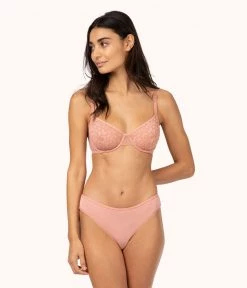 Wearlively Bras The Floral Lace Balconette Bra: Shell Pink