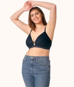 Wearlively The Floral Lace Busty Bralette: Night Sky