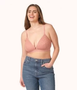 Wearlively The Floral Lace Busty Bralette: Shell Pink