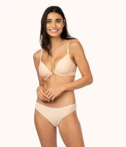 Wearlively Bras The Front Close No-Wire Bra: Toasted Almond