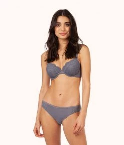 Wearlively The Lace T-Shirt Bra: Smoke