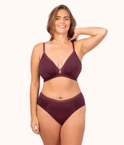 Wearlively The Luxe Trim Busty Bralette: Plum Bras