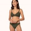 Wearlively The Mesh Trim Bralette: Rich Olive Bras
