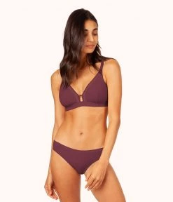 Wearlively The Mesh Trim Maternity Bralette: Plum