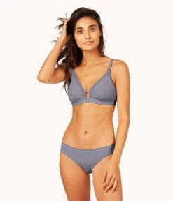 Wearlively The Mesh Trim Maternity Bralette: Smoke