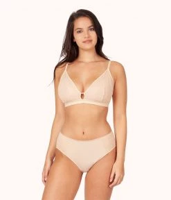 Wearlively Bras The Palm Lace Busty Bralette: Toasted Almond