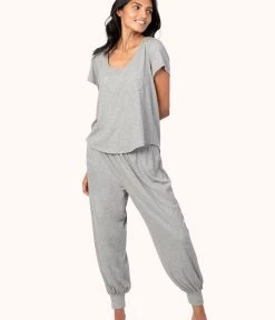 Wearlively The Ribbed Jogger: Heather Gray