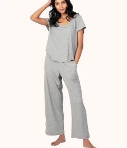 Wearlively The Ribbed Lounge Pant: Heather Gray Categories