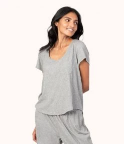 Wearlively Categories The Ribbed Tee: Heather Gray
