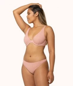 Wearlively The Ribbed Thong: Shell Pink