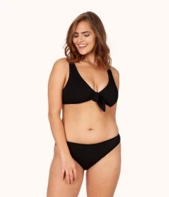 Wearlively Categories The Ruched Bikini: Jet Black
