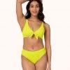 Wearlively The Ruched Plunge Bralette: Electric Lime Categories