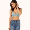 Wearlively The Skinny-Strap Seamless Bralette: Sky Blue Bras
