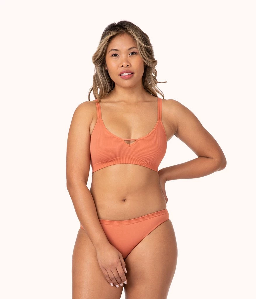 Wearlively The Skinny-Strap Seamless Bralette: Terracotta Bras 3 Wearlively The Skinny-Strap Seamless Bralette: Terracotta Bras