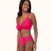 Wearlively The Smooth Lace Busty Bralette: Magenta Bras