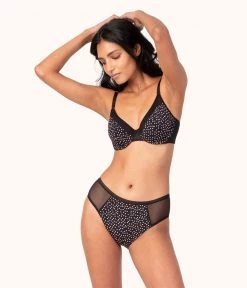Wearlively The Unlined Balconette Bra - Print: Painted Polka