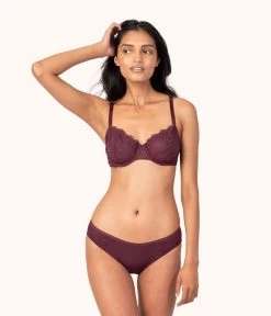 Wearlively Bras The Unlined Lace Bra: Plum