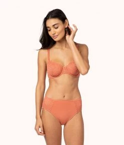 Wearlively Bras The Unlined Lace Bra: Terracotta