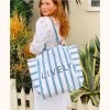 Wearlively The Denim Stripe Tote: Denim Stripe