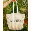 Wearlively The Gold Stripe Tote: Gold Stripe/White