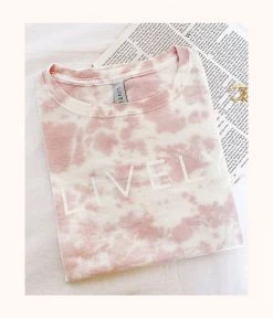 Wearlively The Tie Dye Crew Tee: Pink/White Categories