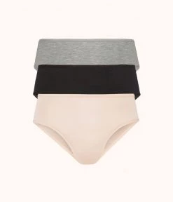 Wearlively The All-Day Brief Bundle: Heather Gray/Jet Black/Toasted Almond