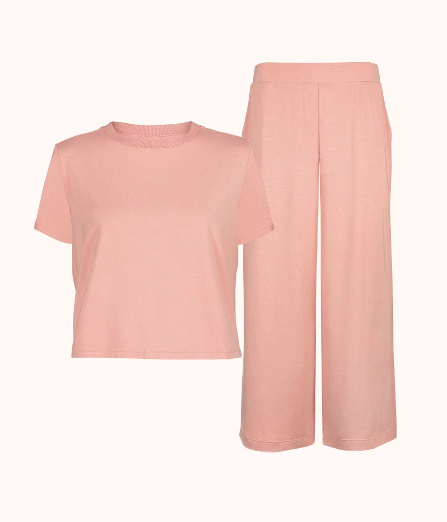 Wearlively The All-Day Classic Tee & Pant Bundle: Shell Pink