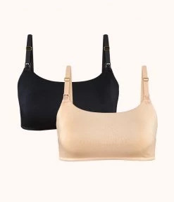 Wearlively The All-Day Maternity Bralette Bundle: Toasted Almond/Jet Black Bras