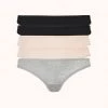 Wearlively The All-Day Thong 5-Pack: Heather Gray/Jet Black/Toasted Almond