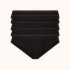 Wearlively The Cotton Bikini 5-Pack: Jet Black