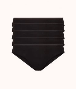 Wearlively The Cotton Bikini 5-Pack: Jet Black