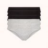 Wearlively Categories The Cotton Bikini 5-Pack: Jet Black/Heather Gray