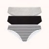 Wearlively The Cotton Bikini Bundle: Heather Gray/Jet Black/Black/White Mini Stripe Categories