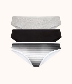 Wearlively The Cotton Bikini Bundle: Heather Gray/Jet Black/Black/White Mini Stripe Categories