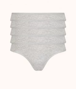 Wearlively The Cotton Thong 5-Pack: Heather Gray Categories
