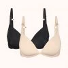 Wearlively Bras The Deep V No-Wire Push-Up Bundle: Toasted Almond/Jet Black